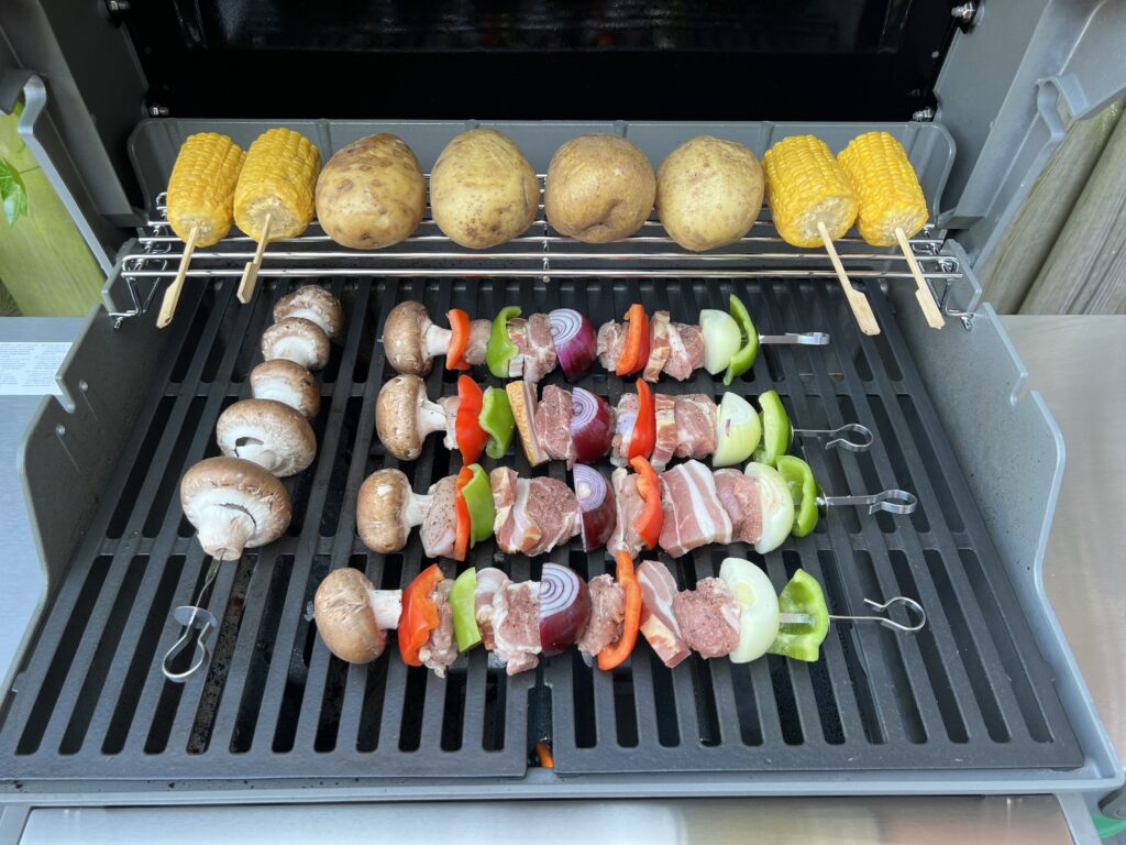 Kebobs on a grill